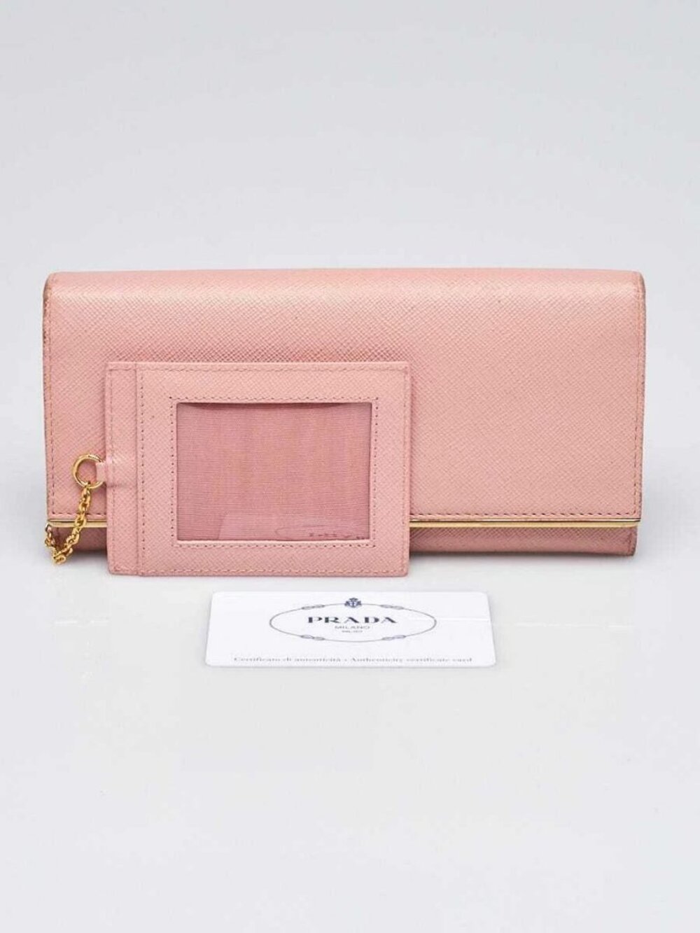 Prada Orchidea Saffiano Metal Leather Continental Wallet 1mh132 View 2